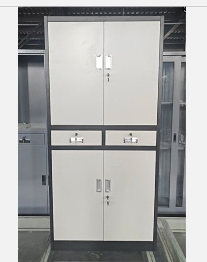 Metal storage cabinet with multiple doors